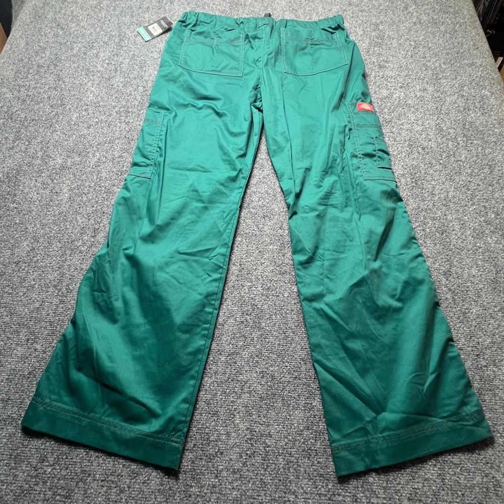 Dickies Gen Flex Scrub Pants Hunter Green Stretch Cargo Utility Medium - Picture 8 of 11
